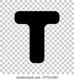Letter T sign design template element. Black icon on transparent