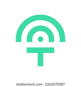 Letter T signal wifi logo design