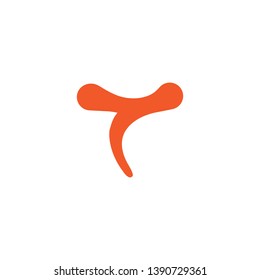 letter t simple curves logo vector