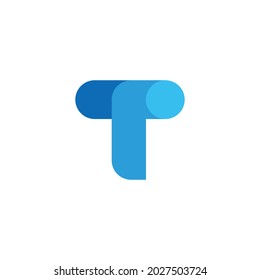 letter t simple geometric colorful logo vector