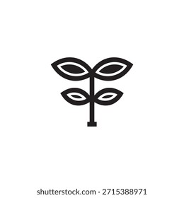 letra t folha verde simples planta contorno simples logotipo vetor 