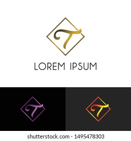 Letter T simple logo icon design vector