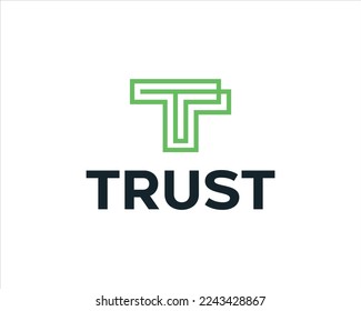 Letra T Logotipo de monograma simple
