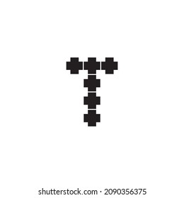letter T simple symbol logo vector pieces
