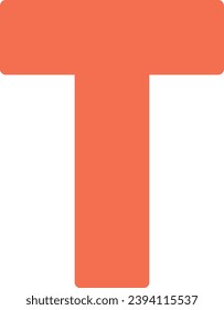 Icono de línea de vector único de la letra T