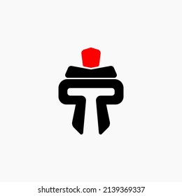 diseño de logotipo de letra t spartan
