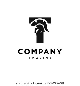 Letter T Spartan Logo Icon Vector