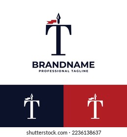 Letter T Spear Logo, suitable for any business related to Spear with T initials.