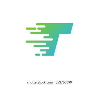 Letter T Speed Logo Design Element