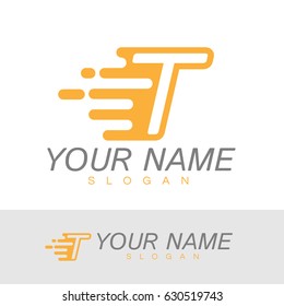 Letter T speed Logo Design template