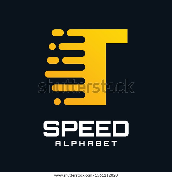 Letter T Speed Vector Logo Design. T\
letter font with Moving or Speed Design. Speed\
Icon.