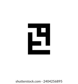 Letter A and t square geometric symbol simple logo vector