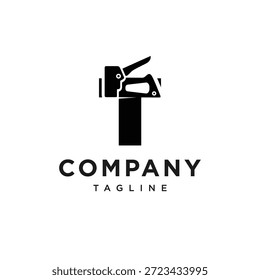 Vetor do ícone do logotipo do grampeador da letra T