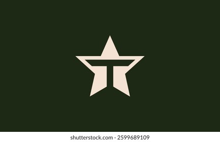 Letter T star monogram logo design