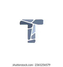 Letter T with stone logo