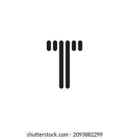 letter T stripes, unique simple symbol logo vector