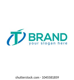 Letter T Swoosh Logo 
