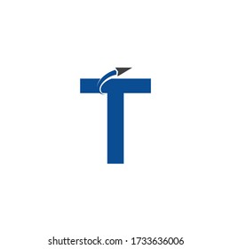 Diseño del logotipo Carta T Swoosh, marca de letra creativa adecuada para la identidad de la marca de la empresa, plantilla del logotipo del gráfico de negocios/gráfico