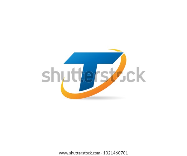 Letter T Swoosh Logo Design Stock Vector (Royalty Free) 1021460701