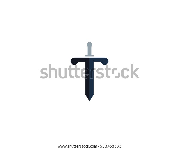 Letter T Sword Logo Design Element Stock Vector Royalty Free