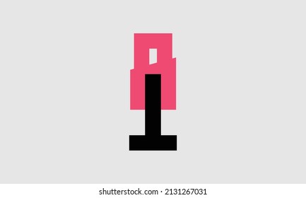 Letter A and T symmetric icon design, Sliced style with circle outline.