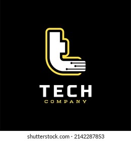 Letter T Tech Logo Icon Vector