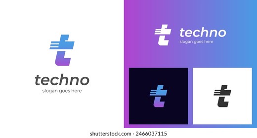 Diseño de icono de logotipo de letra t tech con diseño de logotipo de letra t minúscula