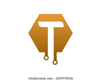 Letter T Tech logo or symbol template design