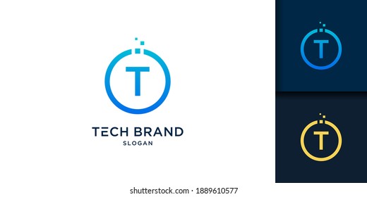 Letter T Technology Logo Design Template