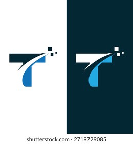 Plantilla de diseño de logotipo de tecnología de letra T Vector y Arte vectorial en stock.