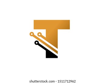 Letter T technology logo or symbol template design