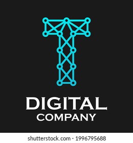Letter t technology logo template illustration