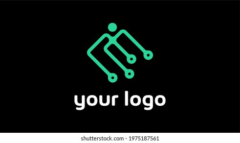 letter T technology logo vector modern simple sophisticated design combinations