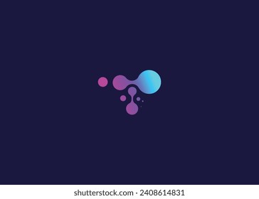 Letter T Technology vector monogram logo design template. Letter T molecule, Science and Bio technology Vector logo