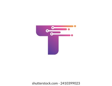 Letter T Technology vector monogram logo design template. Letter T molecule, Science and Bio technology Vector logo Design