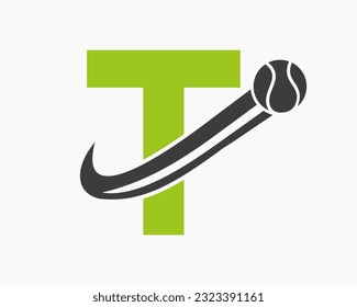 Letter T Tennis Club Logo Design Template. Tennis Sport Academy, Club Logo