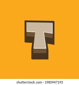 vector de diseño de efecto de texto de letra T, se puede utilizar para Logo.