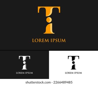 Letter T iT Ti luxury logo design template	