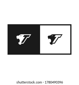 Letter T Tiger Logo Design 