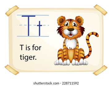 A letter T for tiger on a white background 