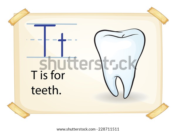 Letter T Tooth On White Background Stock Vector (Royalty Free ...