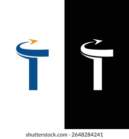 Letter t tour and travel logo design vector.