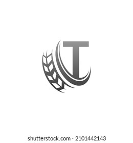 Letter T with trailing wheel icon design template illustration vector