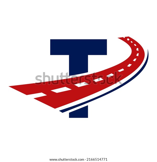 Letter T Transport Logo. T Letter Road Logo Design\
Transportation Sign\
Symbol