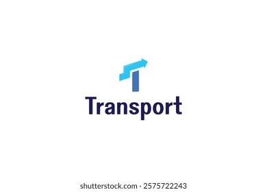 Letter T transport way direction logo