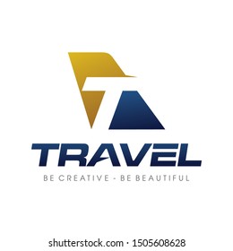 Letter T for Travel, Airlines, Aviation Logo Vector