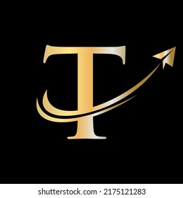 Letter T Travel Logo Vector Template. Initial Travel Logo on Letter T Symbol Concept