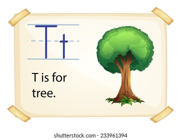 A letter T for tree on a white background 