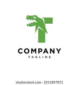 Letra T-Rex Dinosaurus ícone ícone de logotipo vetor