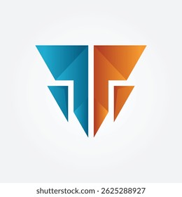 Letter T Triangle Diamond logo icon design illustration 2
